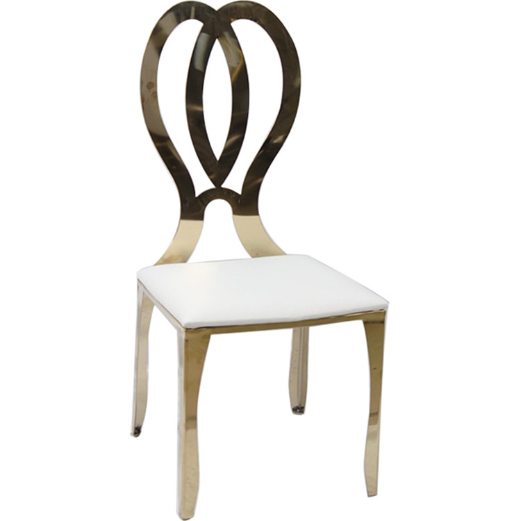 Popular Hole Back Stainless Steel Gold Dining Chairs Modern
