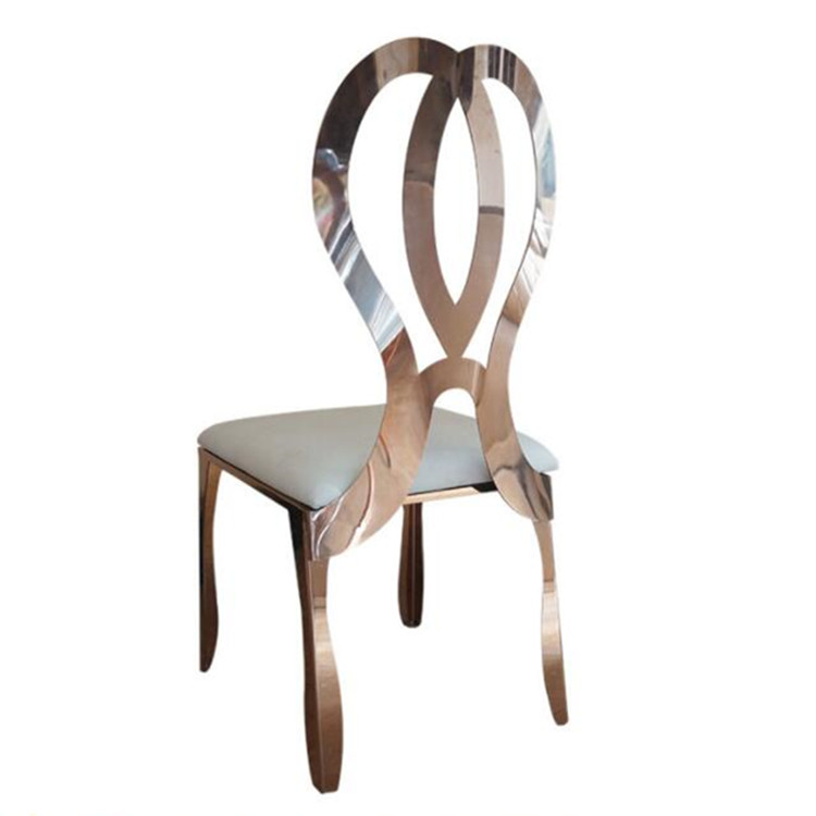 Popular Hole Back Stainless Steel Gold Dining Chairs Modern