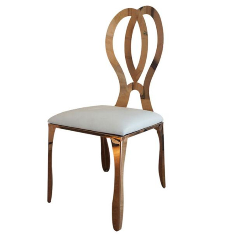 Popular Hole Back Stainless Steel Gold Dining Chairs Modern